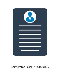 Resume icon. Flat style vector EPS.