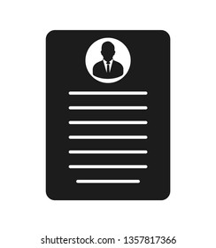 Resume icon. Flat style vector EPS.