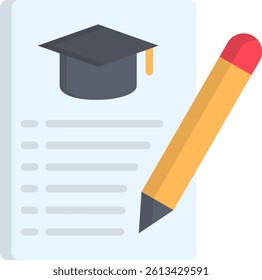 Resume Icon Flat Vector Illustration