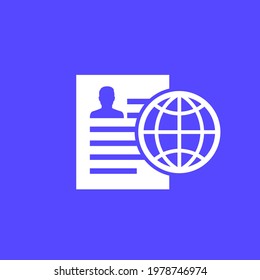 resume icon with a globe