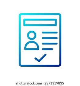 Resume icon gradient blue business illustration vector element and symbol perfect.