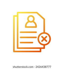 Resume icon gradient yellow orange business illustration vector element and symbol perfect.