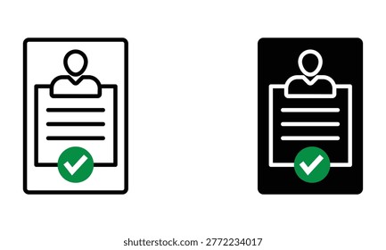 resume icon with green check mark for job application approval