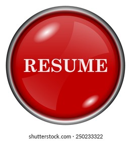 Resume icon. Internet button on white background. 