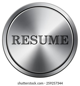 Resume icon. Internet button on white background. EPS10 Vector. 