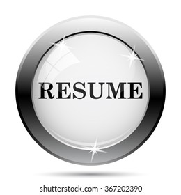Resume icon. Internet button on white background. EPS10 vector.
