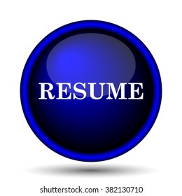 Resume icon. Internet button on white background. EPS10 vector