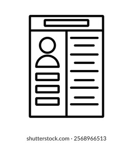 Resume icon Isolated flat vector in outline