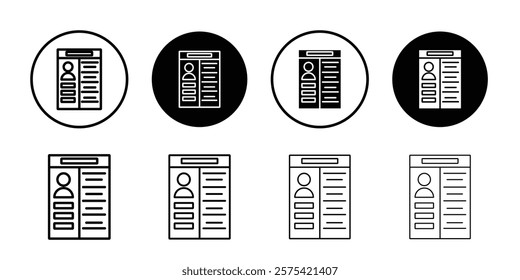 Resume icon Isolated flat vector in outline