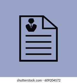 Resume icon isolated sign symbol and flat style for app, web and digital design. Vector illustration.