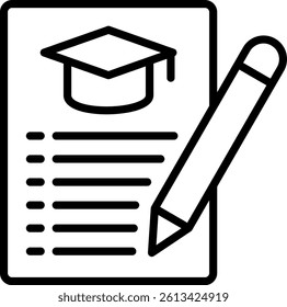 Resume Icon Line Vector Illustration