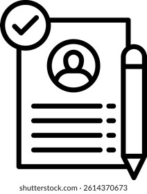 Resume Icon Line Vector Illustration