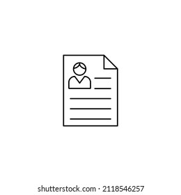 resume icon Resume line icon, vector pictogram of portfolio. Job interview form illustration, sign for hr business.
Resume linear icon. Thin line illustration. CV. Curriculum vitae. 