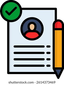 Resume Icon Lineal Color Vector Illustration