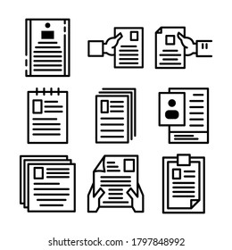 resume icon or logo isolated sign symbol vector illustration - Collection of high quality black style vector icons
