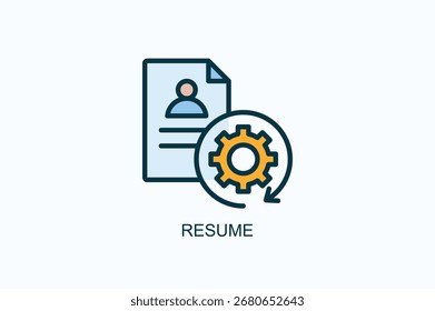 Icono De Currículum O Logotipo Ilustración vectorial Aislada