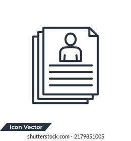 resume icon logo vector illustration. portfolio symbol template for graphic and web design collection