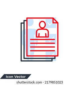 ilustración vectorial del logotipo del icono de reanudación. plantilla de símbolos de portafolios para colección de diseño gráfico y web