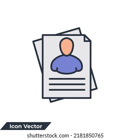 ilustración vectorial del logotipo del icono de reanudación. plantilla de símbolos de portafolios para colección de diseño gráfico y web
