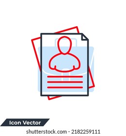 resume icon logo vector illustration. portfolio symbol template for graphic and web design collection