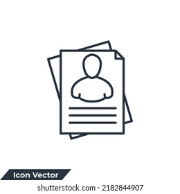 resume icon logo vector illustration. portfolio symbol template for graphic and web design collection