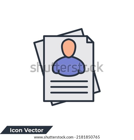 resume icon logo vector illustration. portfolio symbol template for graphic and web design collection