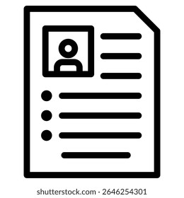 Resume icon outline set sign
