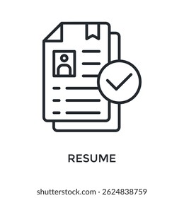 Resume Icon Outline Style. Vector Illustration For Graphic Design