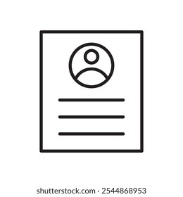 Resume icon Outline vector for web ui