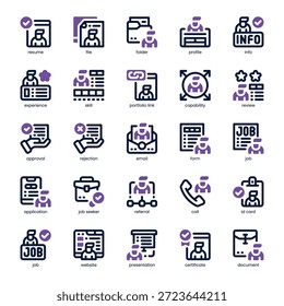 Retomar o pacote de ícones para o seu design de site, celular, apresentação e logotipo. Retomar design de tom duplo de ícone. Ilustração de gráficos vetoriais e traçado editável.