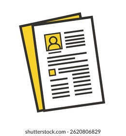 Resume icon presents details information background graphic
