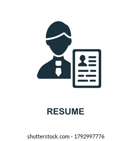 Resume icon. Simple element from business recruitment collection. Creative Resume icon for web design, templates, infographics and more