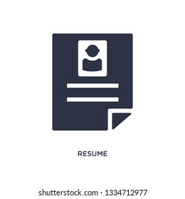 resume icon. Simple element illustration from human resources concept. resume editable symbol design on white background. Can be use for web and mobile.