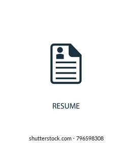 Resume Icon Simple Element Illustration Resume Stock Vector (Royalty ...