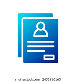 Resume icon solid gradient blue business illustration vector element and symbol perfect.