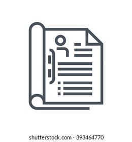 Resume icon suitable for info graphics, websites and print media and  interfaces. Line vector icon.