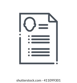Resume icon suitable for info graphics, websites and print media and  interfaces. Hand drawn style, line vector icon.