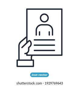 resume icon. resume symbol template for graphic and web design collection logo vector illustration