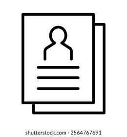 Resume icon in thin line style. Vector illustration graphic design  