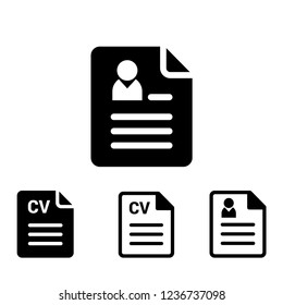 Resume icon vector, cv symbol set