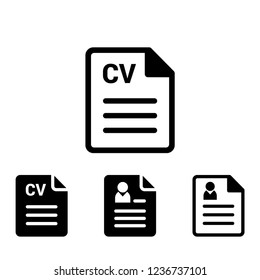 Resume icon vector, cv symbol set
