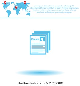 Resume  icon. Vector design.