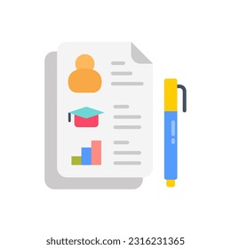 Resume icon in vector. Illustration