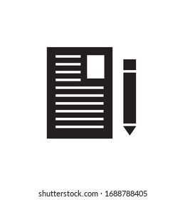 resume icon vector illustration. resume icon glyph style design