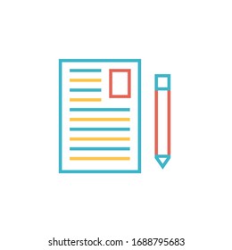 resume icon vector illustration. resume icon line color style