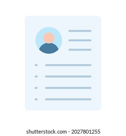 Resume icon vector image. Can also be used for HR. Suitable for mobile apps, web apps and print media.