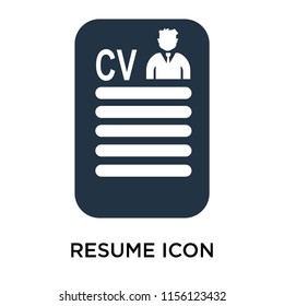 Resume icon vector isolated on white background, Resume transparent sign