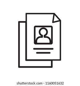 Resume icon vector isolated on white background, Resume transparent sign