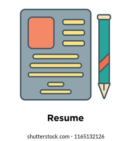 Resume icon vector isolated on white background, Resume transparent sign