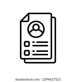 resume icon. vector line icon for your website, mobile, presentation, and logo design.